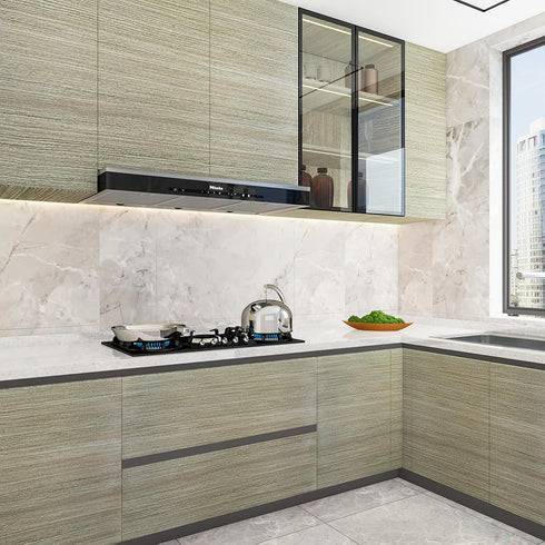 Gray Wood Wallpaper Peel and Stick Brown Wood Grain Contact Paper 16"×118", Oak Bamboo Texture Waterproof Adhesive Removable Matte Thick Rustic Vi...