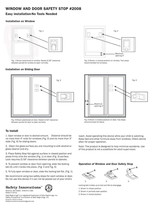 Safety Innovations - Childproof Your Windows and Sliding Doors with Our Window and Door Babyproof Safety Lock, (4-Pack)...