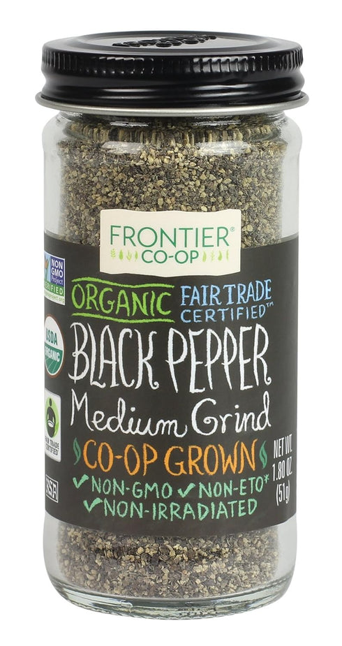 Frontier Natural Products Pepper, Og, Medium Black, Ft, 1.80-Ounce...