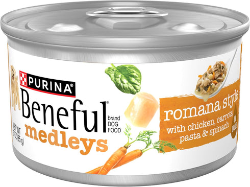 Purina Beneful Wet Dog Food, Medleys Romana Style with Chicken in Sauce - (Pack of 12) 3 oz. Cans...