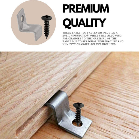 Performore 40 Pack Z Table Top Fasteners with Screws, Heavy Duty Z Table Top Fasteners Solid Steel with Black Screws...