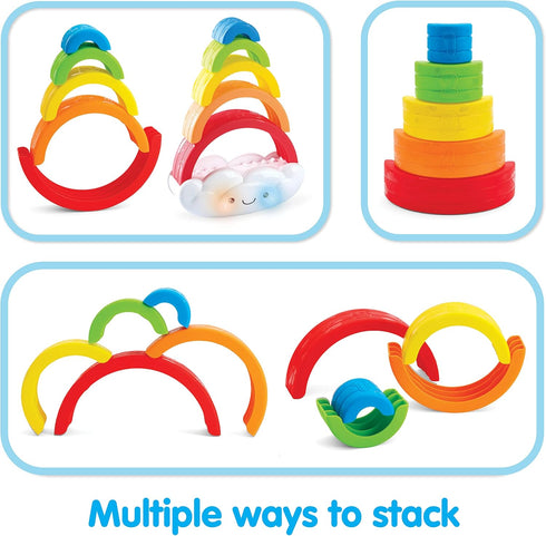 Kidoozie Musical Stack & Learn Rainbow - Stacking Activity Toy for Infants and Toddlers 6-24M - Motion Activated Lights and Sounds - Encourages Ea...