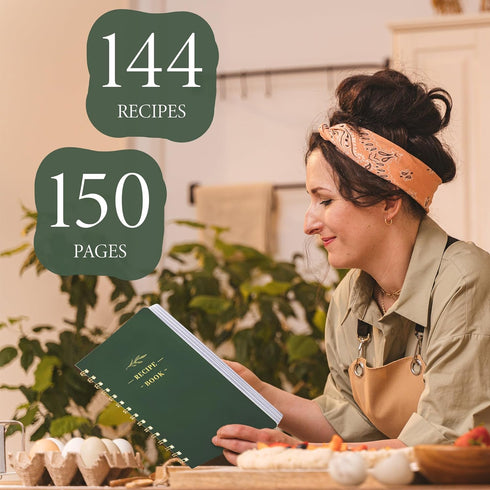 Perfect Blank Recipe Book-Recipe Book to Write in Your Own Recipes,Hardcover Personal Blank Recipe Book, Recipe Notebook Hold 144 Exclusive Formul...
