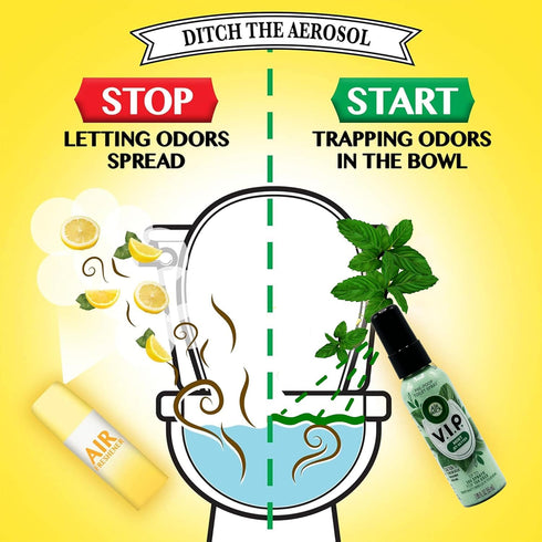 Air Wick V.I.P. Pre-Poop Toilet Spray, Mint Jet Setter, Poo Spray Travel Size, Neutralizes Odors, Poop Spray for Toilet, Contains Essential Oils, ...