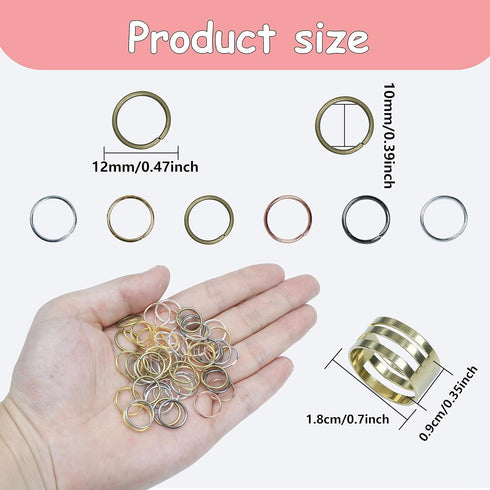 YAKA 420Pcs 12mm1Box 6 Colors Open Jump Ring,Ring Jewelry Keychain for Jewelry Making Accessories,1Pcc Jump Ring Open/Close Tool and 1Pcs Clear Bo...