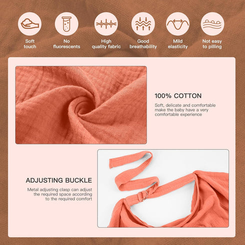 Muslin Nursing Cover for Breastfeeding, Soft & Breathable Cotton Breastfeeding Cover with Adjustable Neck Strap for Mother Nursing Apron, Multi-Us...