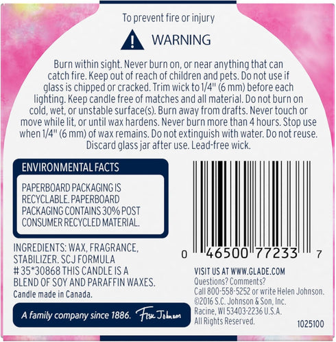 Glade Crafted Soy Candle, Air Freshener, Atmosphere Collection, No 2 Bright, Sweet Pea Pear, 4.2 Oz...