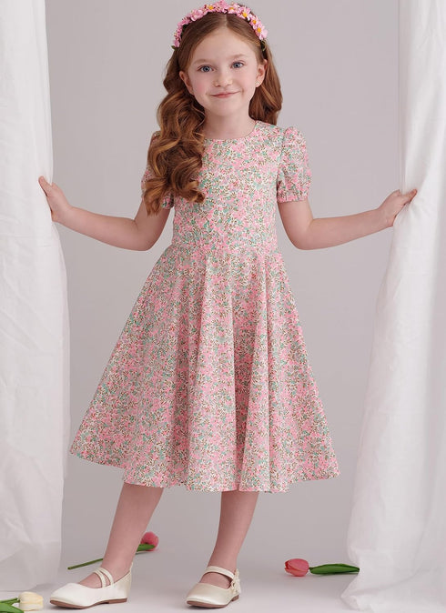 Simplicity Easy Children's and Girls' Party Dresses Sewing Pattern Packet, Design Code S9799, Sizes 7-8-10-12-14, Multicolor...