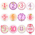 Baby Monthly Milestone Stickers for Girls by TurtleSurfers | Floral Designs with Holiday Themes Included! | All Months and First Year Including Bo...