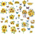 CRASPIRE 8 Sheets 8 Styles Sunflower Window Stickers Spring Summer Theme Butterfly Stickers Window Clings Wall Decor Decals for Fridge Bedroom Liv...