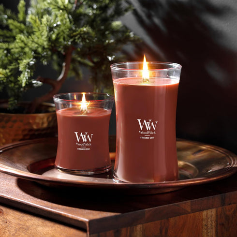 WoodWick Large Hourglass Candle Cinnamon Chai - Premium Soy Blend Wax Pluswick Innovation Wood Wick Made in USA...