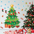 Tatuo 125 Pcs Big Christmas Tree Bulletin Board Set 47 x 46 Inch Christmas Tree Background Christmas Cutouts Stockings Snowflakes Bulletin Board f...