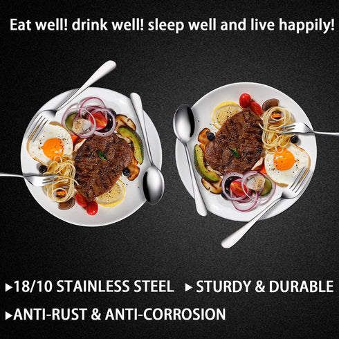 Dinner Forks, Set of 6 Top Food Grade Stainless Steel Silverware Forks, Flatware Set,8 Inches, Mirror Finish & Dishwasher Safe, New Apartment Esse...