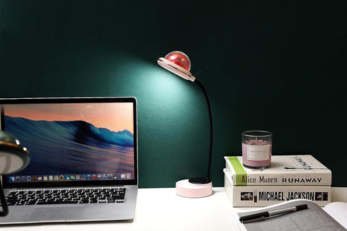 JBZ LED Desk Lamp Dimmable Small Table Lamp, Portable kids Reading Lamp with USB Charging Port, with 2W mini Projector Lamp Night Light, 6000K Coo...
