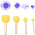 Kare & Kind 30 pcs Round Sponges Brush Set - Painting Tools - for DIY Arts, Crafts, Stencils, Graffiti - Assorted Sizes - Foam Brush and Wooden Ha...