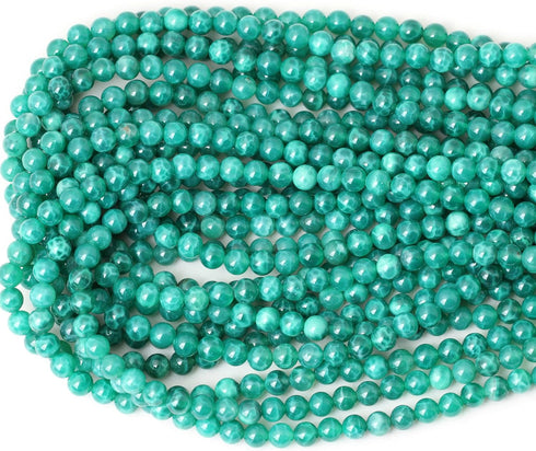 60PCS 6mm Natural Peacock Vein Agate Gemstone Round Loose Beads for Jewelry Making Jewelry Design1 Strand 15"...