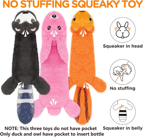 FIREOR Dog Squeak Toys, No Stuffing Plush Crinkle Water Bottle Dogs Chew Toy for Small Medium Large Breed Chewer Squeaky Tough Durable Puppy Teeth...