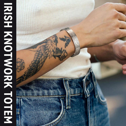 FaithHeart Viking Cuff Bracelet for Men Women, Stainless Steel Rune/Thor's Hammer/Wolf/Celtic Knot Bangles Personalized Customizable...