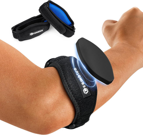CAMBIVO 2 Pack Tennis Elbow Brace for Men & Women, Elbow Pain Relief for Tendonitis, Tennis & Golfer's Elbow, Adjustable Elbow Strap with Compress...