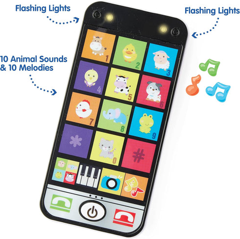Kidoozie Phone & Keys Combo Set - Interactive Toy Bundle for Ages 12 Months+ - Key Ring & Cell Phone with Music, Animal Sounds, & More!...