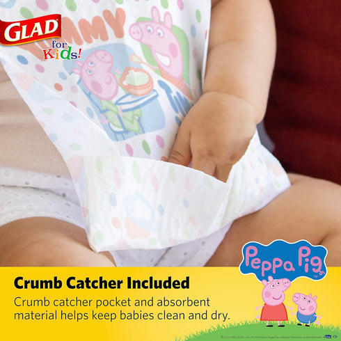Glad Peppa Pig Paper Bibs, 30 Count with Cute Peppa Pig Design for Kids | Art & Craft Disposable Kids Bibs...