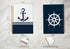 Navy Nautical Anchor Rope Ship Steering Wheel Lined Spiral Journal Notebook 8.3×5.5 Inches Hardcover College Ruled Notebook for Work Note Taking J...