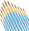 12pcs Watercolor Brushes Round Face Paint Brushes for Acrylic Painting, Round Body Paintbrushes Artist Water Color Oil Paint Brushes for Canvas Cr...