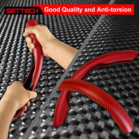 4PCS Carbon Fiber Car Steering Wheel Cover with Non-Slip Lining,Steering Wheel Cover Men and Women,Universal Fit Most of Steering Wheel Accessorie...