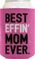 Mom Dad Gifts Best Effin' Mom and Dad Ever Funny Mom Dad Announcement Mom Dad Gift Set 2 Pack Can Coolie Drink Coolers Coolies Blue & Pink...