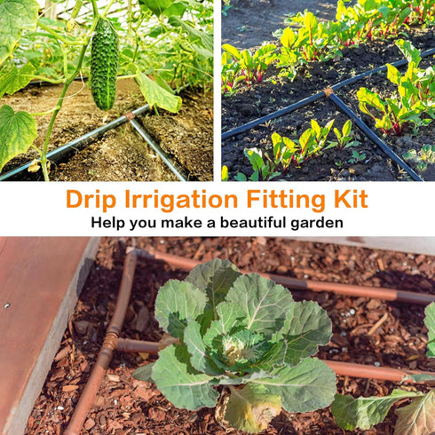 24 Pieces Drip Irrigation Barbed Tee Fittings for 1/2” Tubing (0.600”ID) - Drip Tees (17mm) Irrigation Tubing Connectors for Drip Sprinkler Garden...