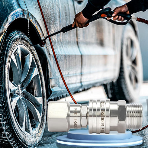 Tool Daily Pressure Washer Adapter Set with Swivel, M22 14mm to 3/8" Quick Connect, Stainless Steel Quick Disconnect Swivel for Power Washer Hose,...