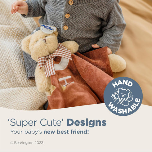 Bearington Collection Touchdown Snuggler Plush Football Lovey - 15-Inch Satin & Velour Security Blanket for Babies - Soft Plush Newborn Baby Footb...