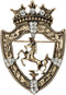 Vintage Golden Tone Queen Crown Pin Brooch Crystal Horse Racing Chapter Badge...