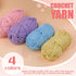 IMZAY 4 Pcs Yarn for Crocheting and Knitting, Crochet Soft Yarn Bulk with Knitting Needles, Stitching Markers, Positioning Pins, Plastic Eyes, Wea...