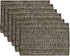 Sweet Home Collection 100% Cotton Placemats for Dining Room Rectangle Two Tone Woven Fabric 13" x 19" Soft Durable Table Mat Set, Set of 6, Chocol...