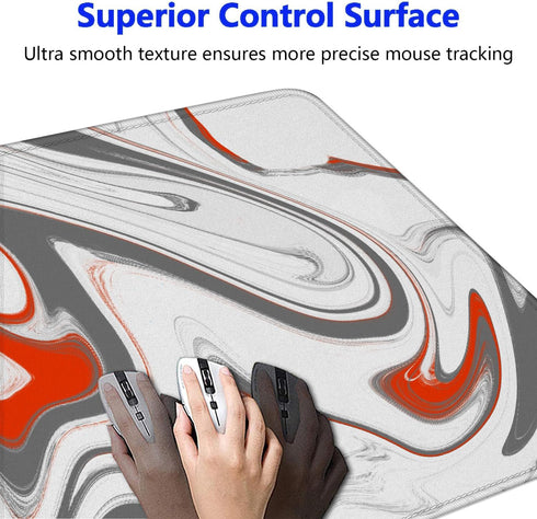 Large Gaming Mouse Pad with Stitched Edges, Minimalist Topographic Map Desk Mat, Extended Mousepad with Anti-Slip Base, Cool Desk Pad for Keyboard...