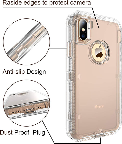 MXX Case for iPhone Xs Case, Heavy Duty Cover - Full Armor Body - Shockproof Protection Bumper - Built-in, Layers Hybrid TPU Rugged Rubber with Ha...