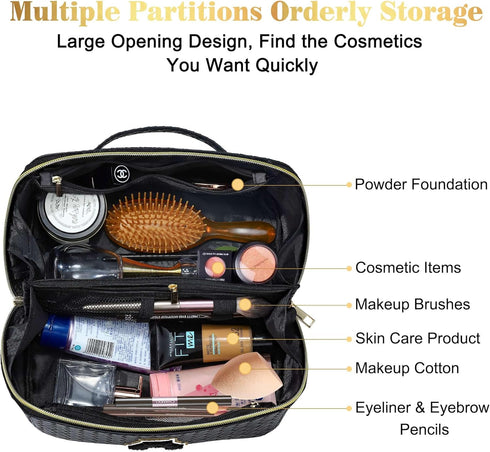 Initial Makeup Bag Cosmetic Bag - Make Up Bag Travel Essentials Makeup Bag Skincare Bags for Women Trendy Makeup Bag Small Makeup Bag Birthday Mot...