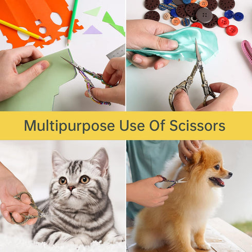 Small Embroidery Scissors with Cover -Cute and Comfortable handles with Sturdy and Sharp Tips for Precise Cutting, Perfect Size for Keeping in You...