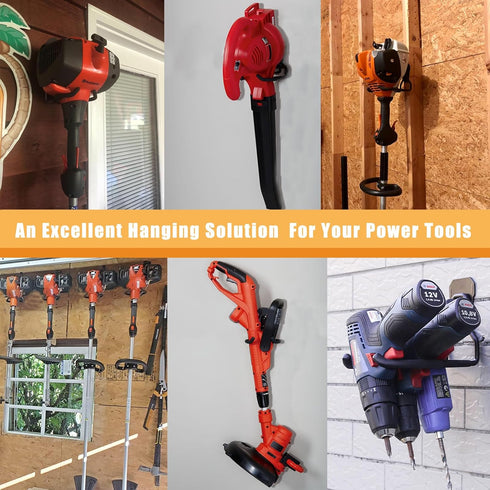 Garden Power Tool Hanger, Garage Wall Hooks, Weedeater Rack, String Trimmer Hanger, Weedeater Hanger, Utility Hooks for Garage Tool Organizers and...