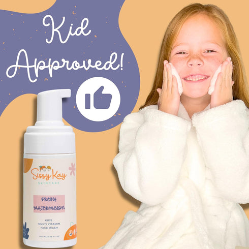 Kids Face Wash - Foaming Face Wash For Kids - Gentle Skin Care - Natural Face Cleanser With Vitamin C & Vitamin E - For Girls and Boys - Tear Free...