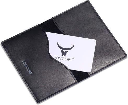 HISCOW Minimalist Thin Bifold Card Holder - Italian Calfskin...