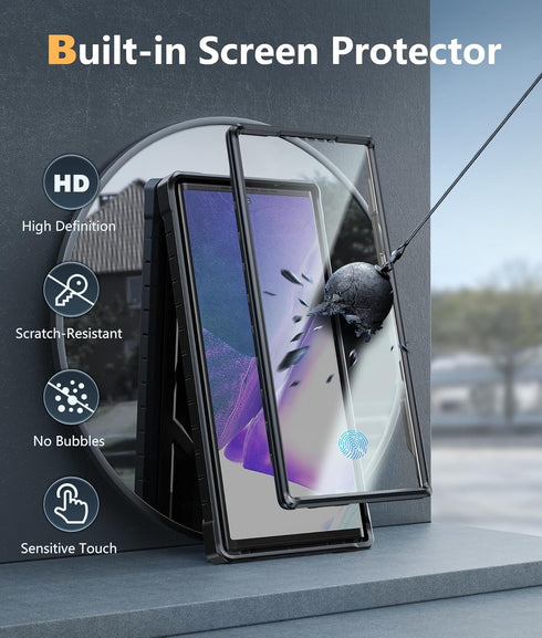 FNTCASE for Samsung Galaxy Note-20-Ultra Case: Military Grade Drop Proof Protection Phone Cover with Kickstand | Heavy Duty Shockproof Matte Textu...