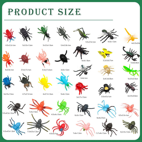 110 Pack Mini Bug Toys,Plastic Bugs for Kids,Fake Insects Toys for Education Themed Insect Party,Classroom Reward,Gardening Decoration...