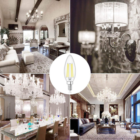 winshine E12 Candelabra LED Bulbs Dimmable 4000K Daylight 60W Equivalent,Type B Light Bulb for Chandelier, C35 Ceiling Fan Light Bulb Clear Glass,...
