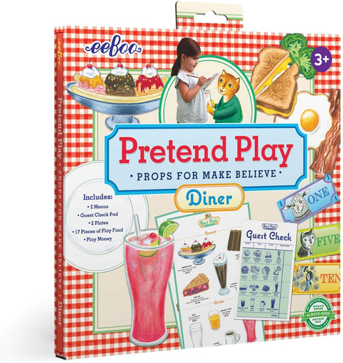 eeBoo: Best Pals' Diner Pretend Play Set, Allows for Creativity, and Imagination, Props for Make Believe, Perfect for Ages 3 and up...