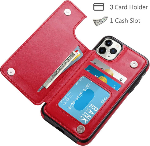 HianDier Wallet Case for iPhone 11 Pro Max Case Slim Protective Case with Credit Card Slot Holder Flip Folio Soft PU Leather Magnetic Closure Cove...