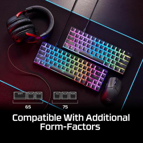 HyperX Pudding Keycaps 2 - Full Key Set - PBT - 112 Keys - Black...