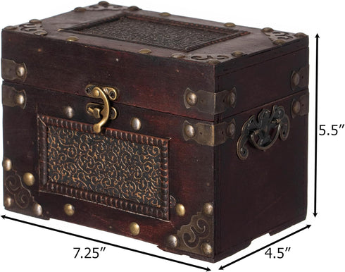 Rustic Studded Index/Recipe Card Box with Antiqued Latch (Large)...