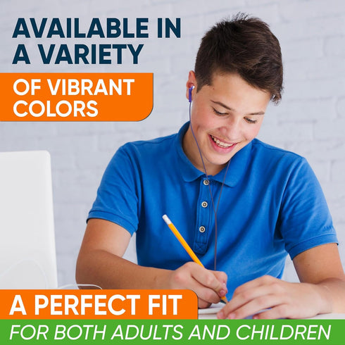 10 Pack Multi Color Kid's Wired Earbud Headphones, Individually Bagged, Disposable Earbuds Ideal for Students in Classroom Libraries Schools, Bulk...